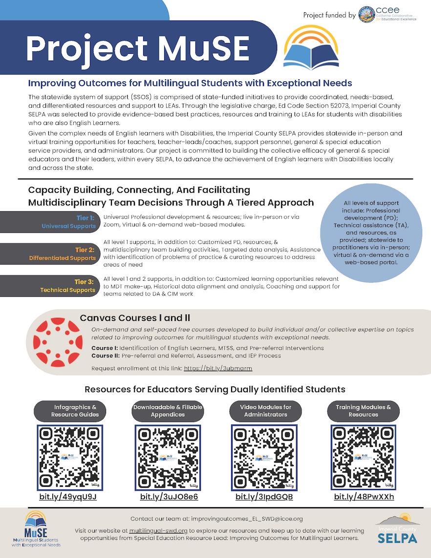 Project MuSE: Tiered Resources for Educators Serving Dually Identified Students